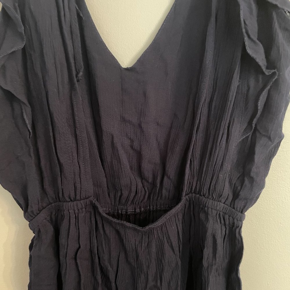 Planet Blue Open Back Ruffle Sleeve Romper - Picture 4 of 7